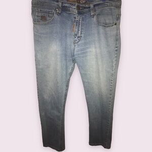 𝅺FRANCO Lucci Mens Cotton Limited Edition Straight Light Wash Denim Jeans 36X30